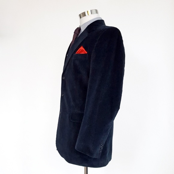 Woolrich Vintage Mens Corduroy Blazer 38R Blue - Picture 3 of 8